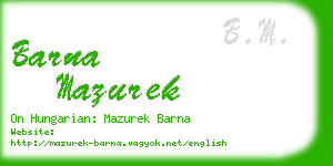 barna mazurek business card